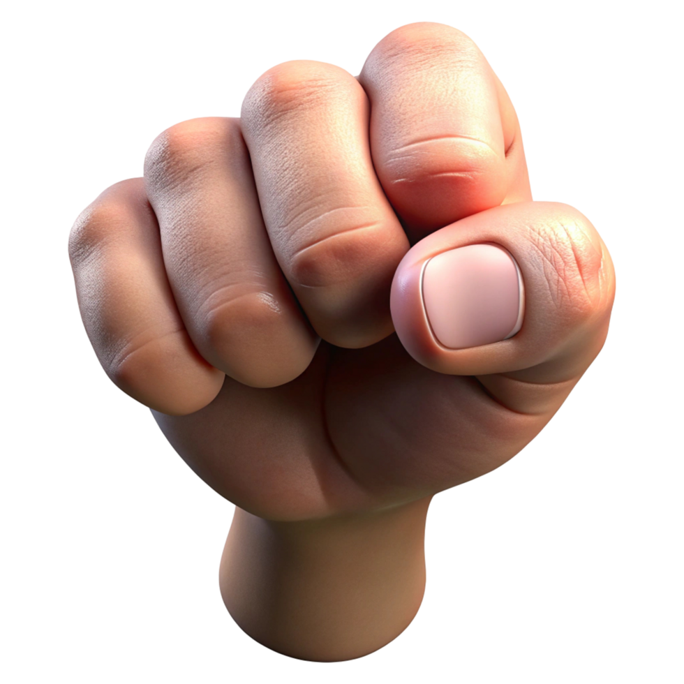 3D Render of a Clenched Fist - Power, Strength png