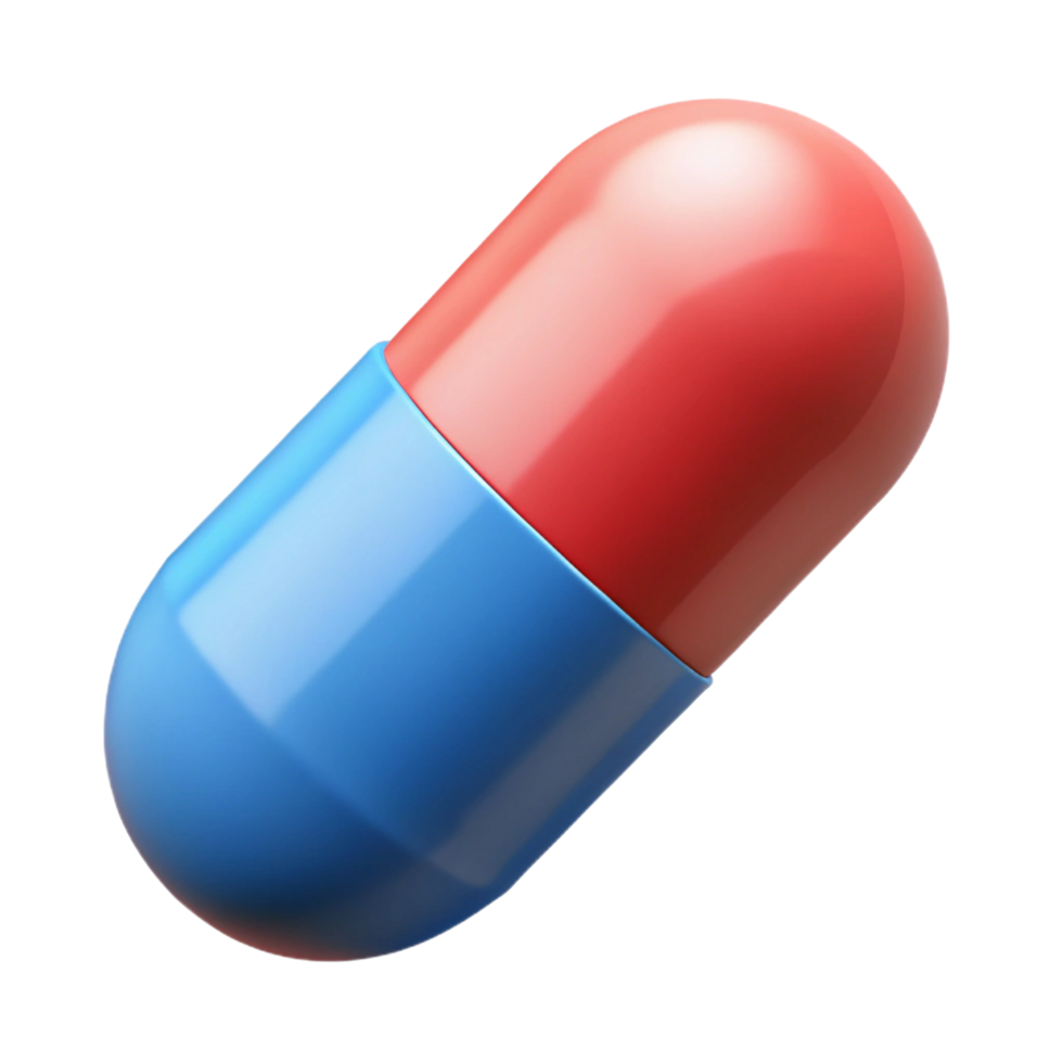 Close-up of a Red and Blue Capsule Pill png