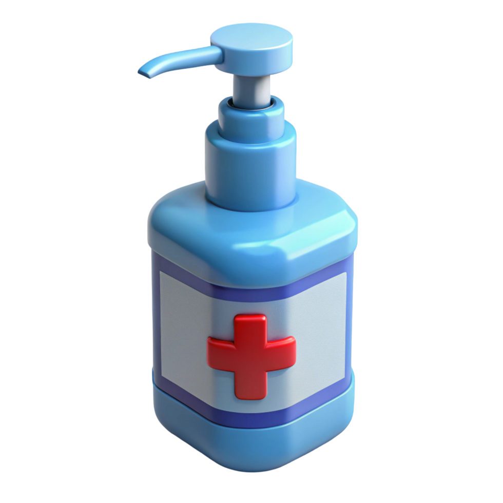 3D Render of a Cartoon-Style Hand Sanitizer png