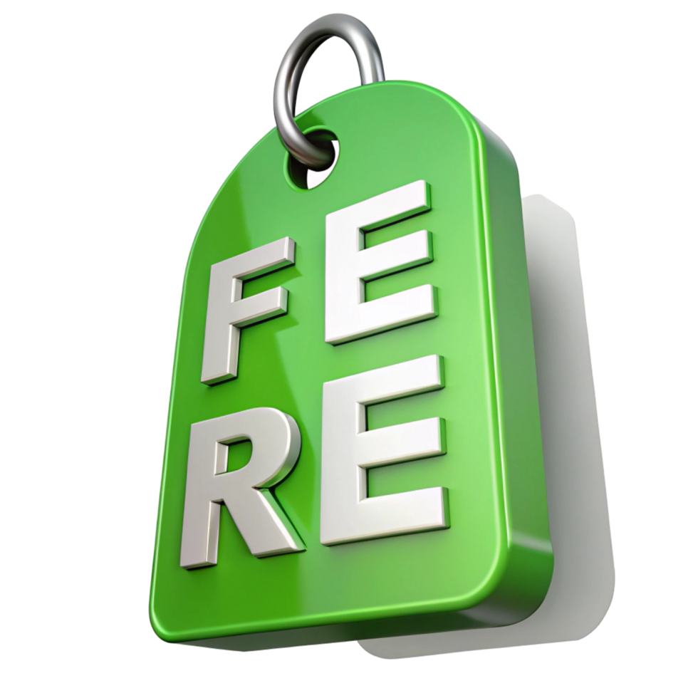 3D Green Tag with FREE Text - Marketing and png