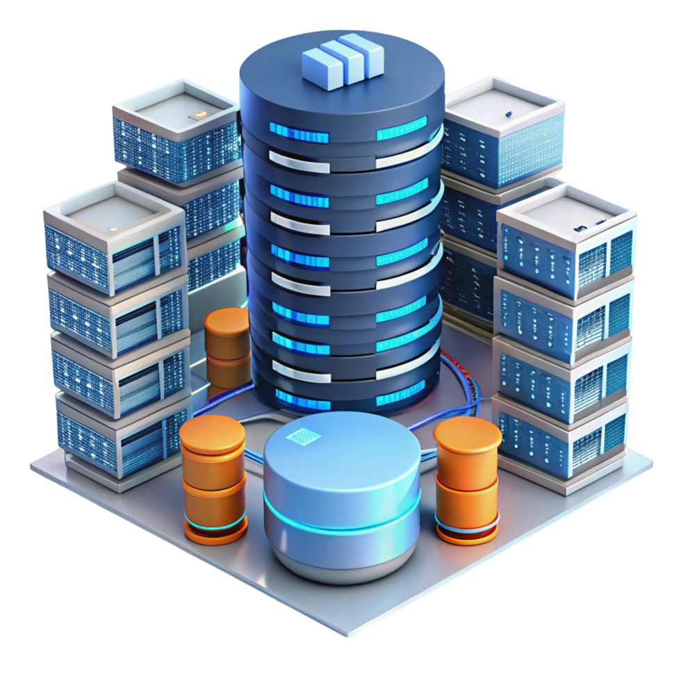 3D Rendering of Modern Data Center Server Network png