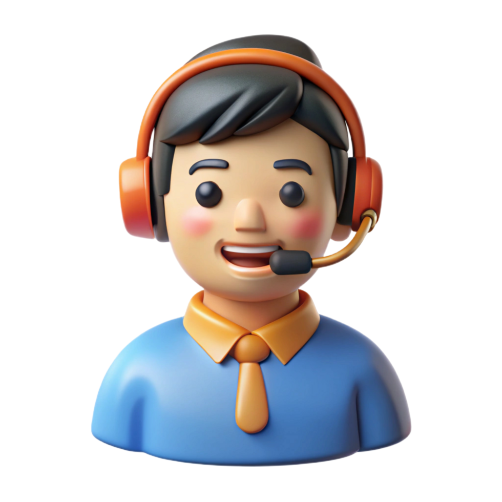 Friendly 3D Cartoon Customer Service png