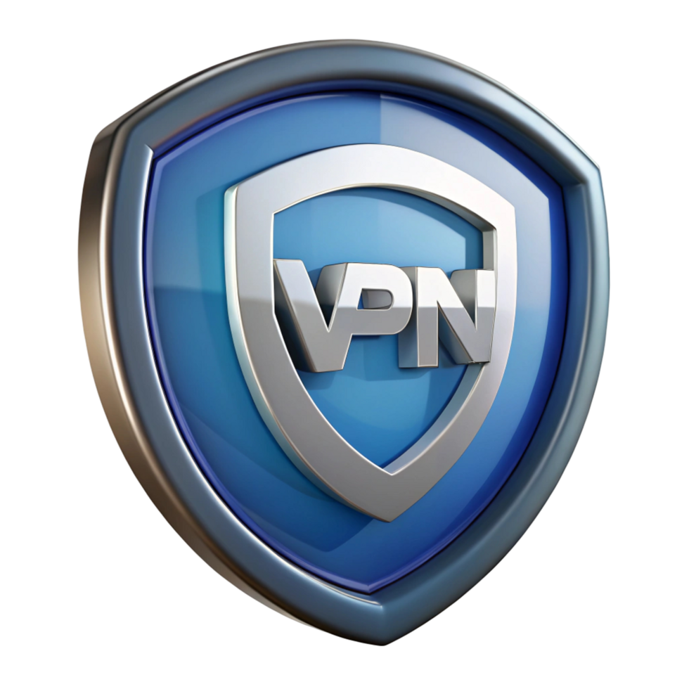 3D Render of a VPN Shield Icon Secure Online png