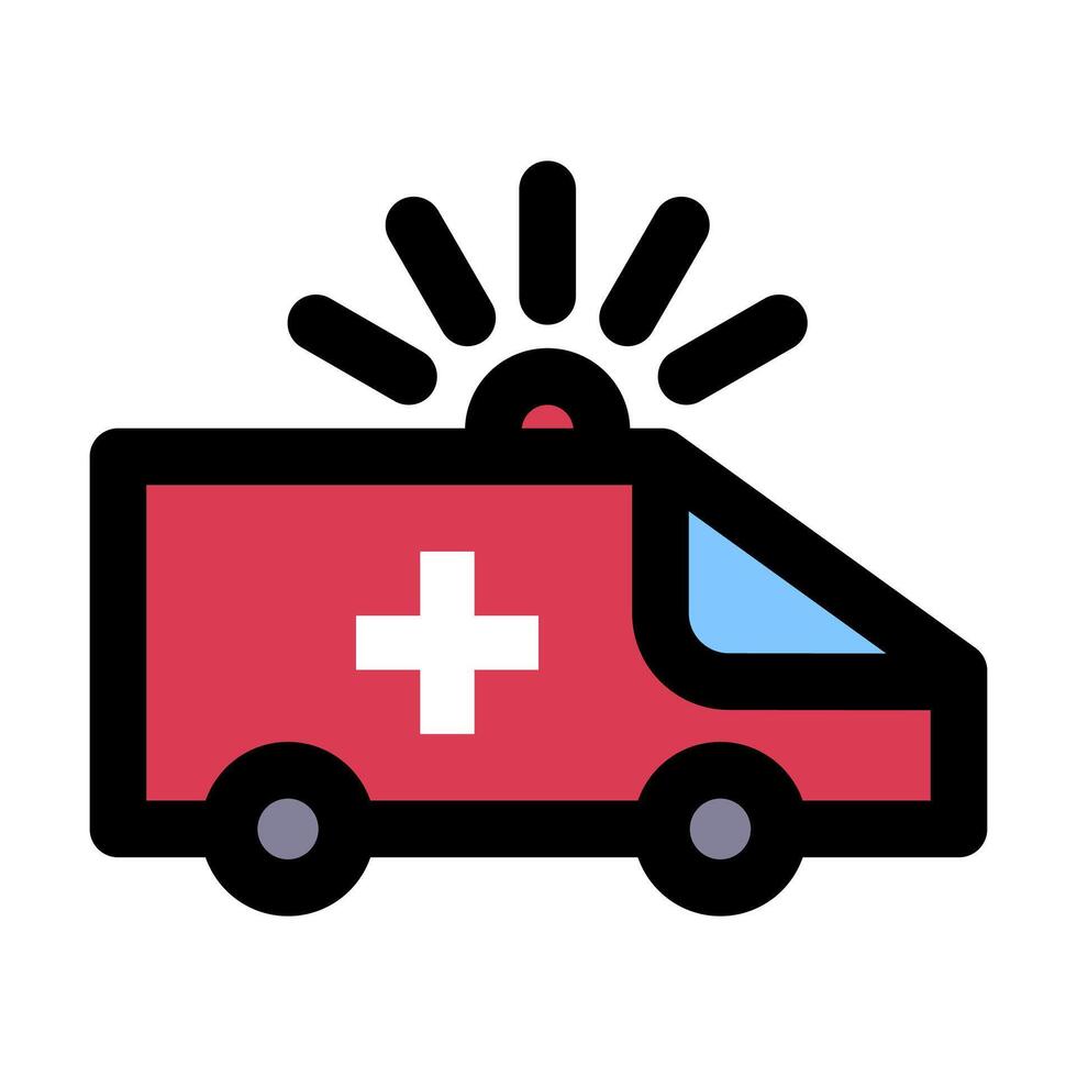 Medical and healthcare color icon. Ambulance icon vector