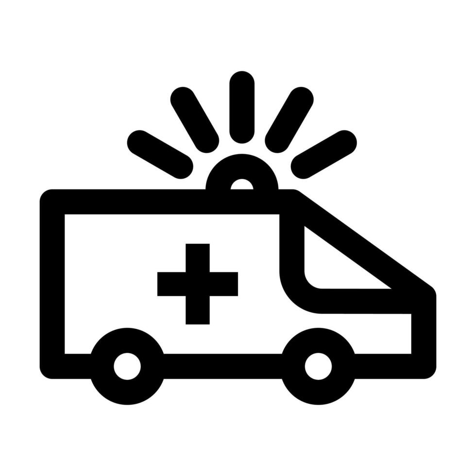 Medical and healthcare icon in black. Ambulance black outline icon. vector