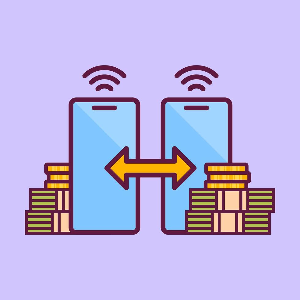 money transfer mobile clipart illustration vector