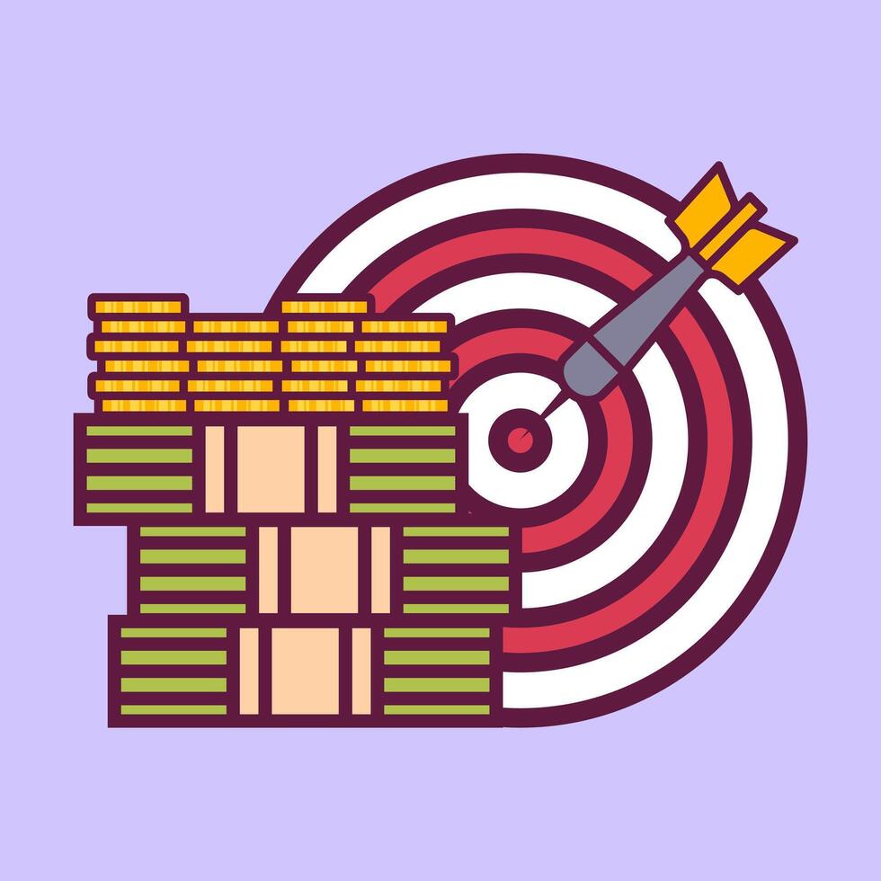 company revenue target icon clipart illustration vector