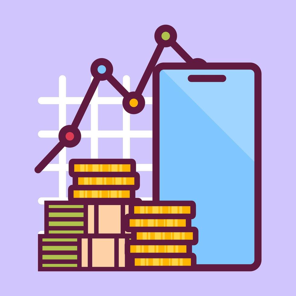 illustration of making money online vector