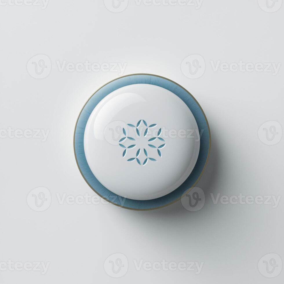 Stylish modern home accessory with a unique floral design in gentle colors. photo