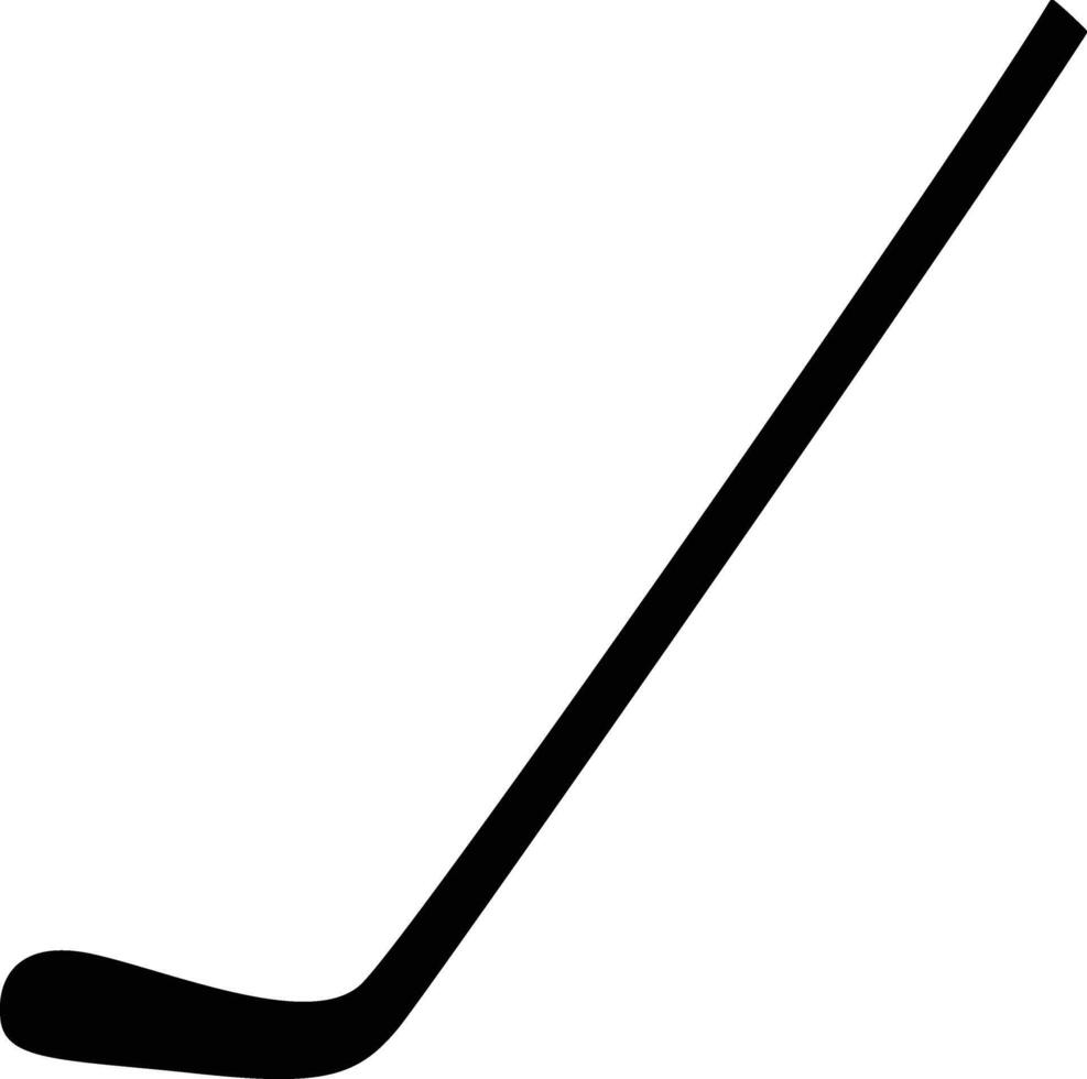 Minimalist Illustration of a Hockey Stick Silhouette in Black vector
