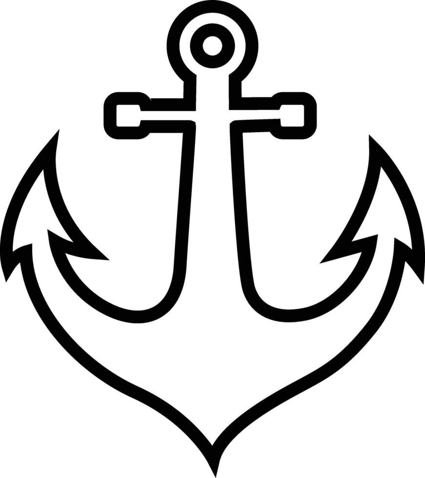 The Ship Anchor Outline Icon Symbolizes Strength and Ocean Adventure vector