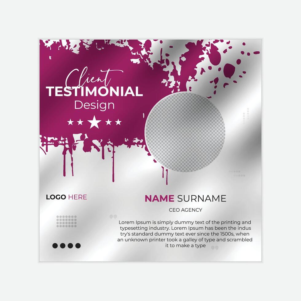 Client testimonials or Customer feedback social media post web banner design template vector
