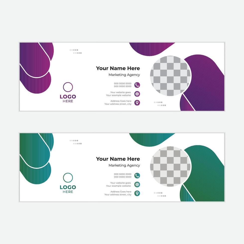 Corporate mail business email signature banner design template vector