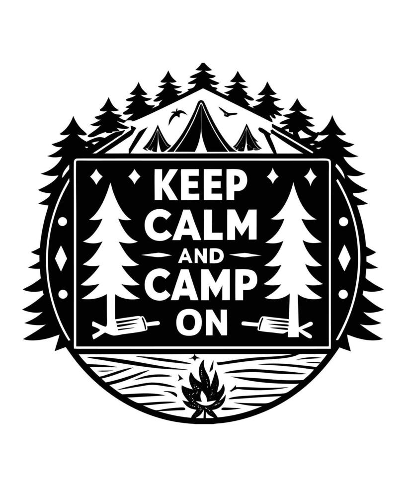 Keep calm and camp on vector