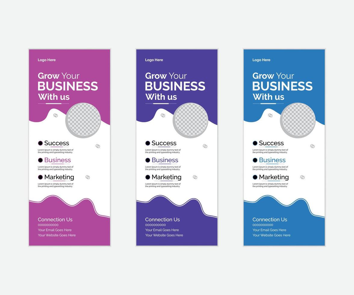 Corporate rollup banner template, advertisement, pull up Rollup Banner design vector