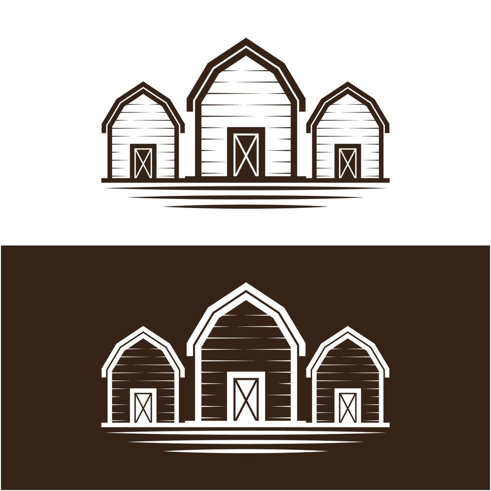 set of Vintage Retro Rustic Barn Farm logo vector