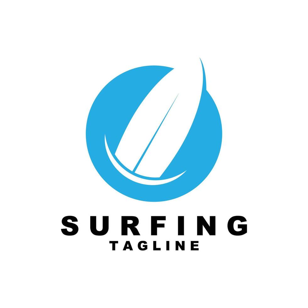 simple surfing logo design template vector