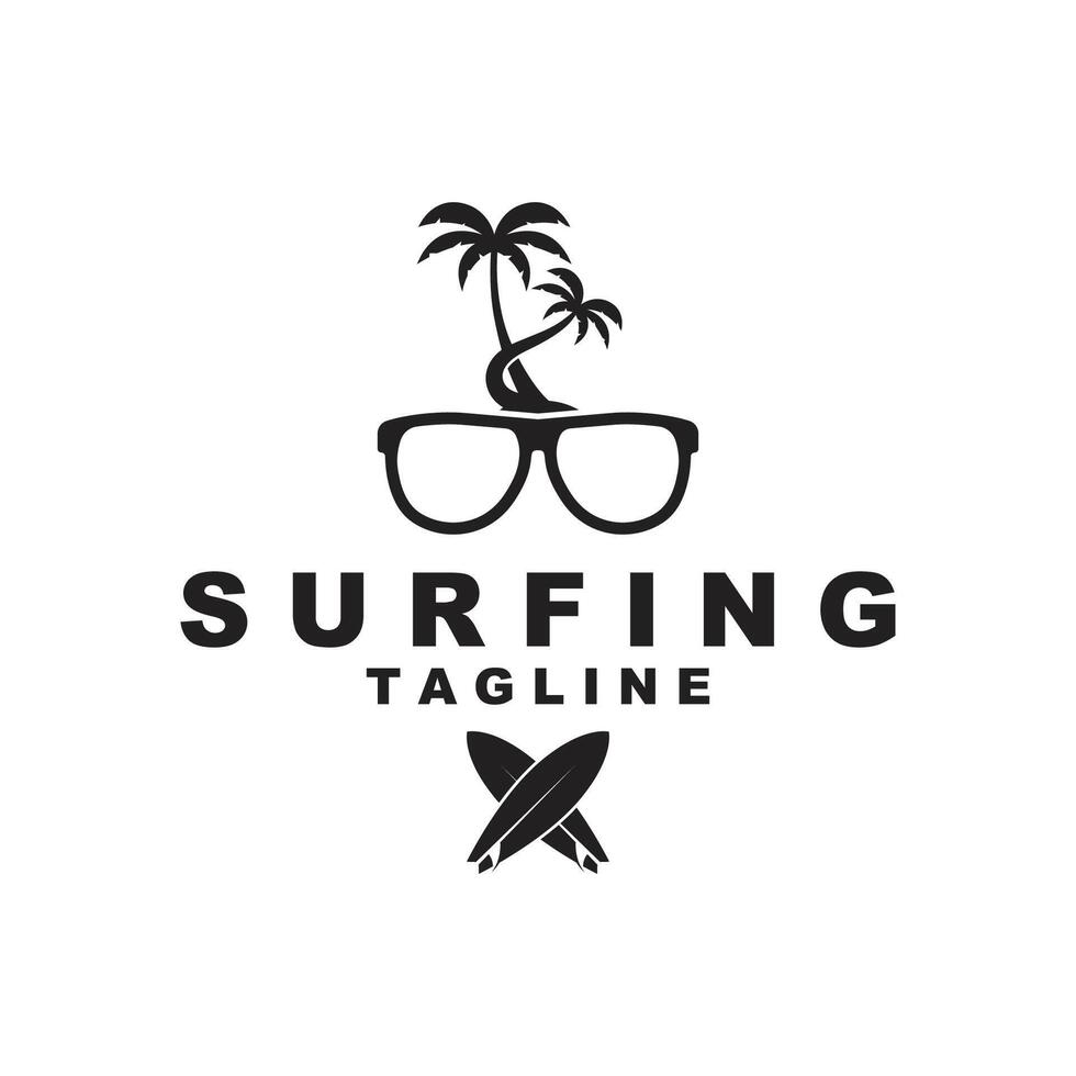 set of Surfing logo vector