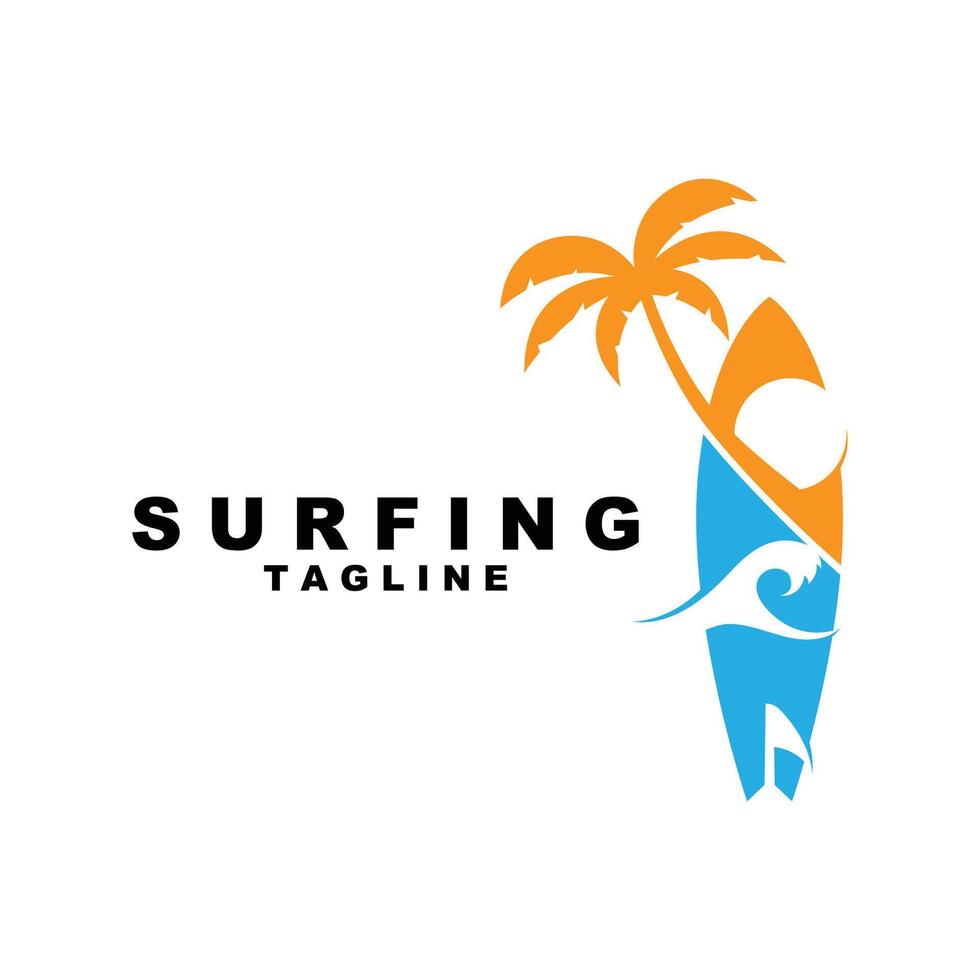 colorful surf logo design template for surf club, surf shop vector