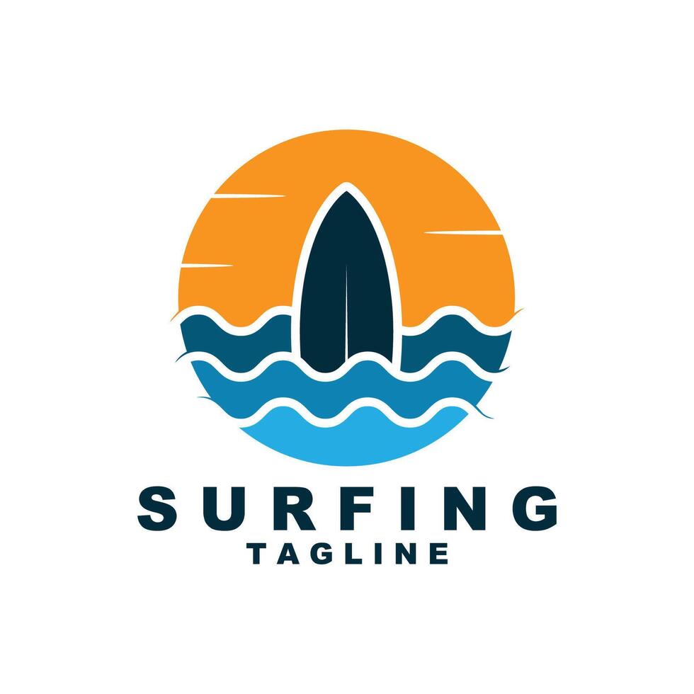 Vintage surf logo design template for surf club, surf shop and community vector