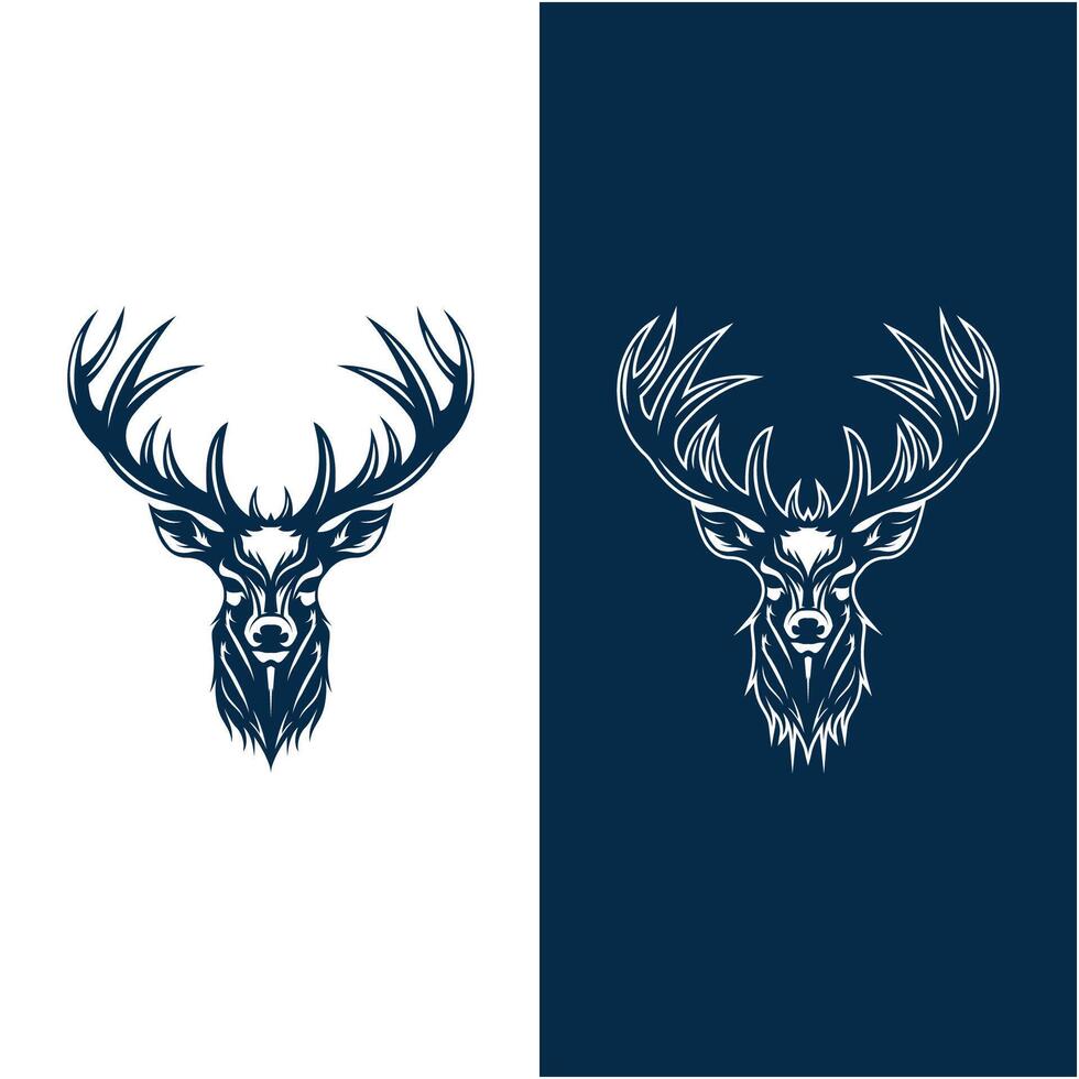 set of Deer Head Logo with isolated background vector