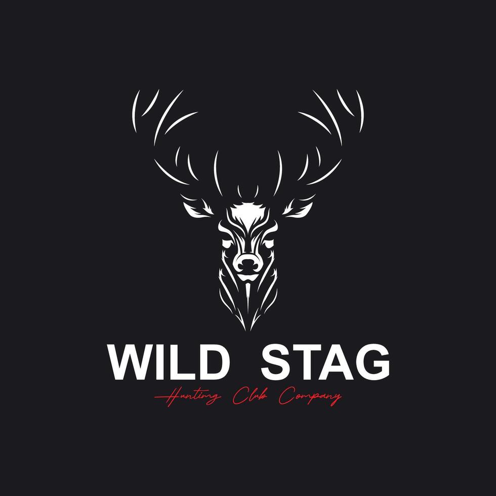 Simple Deer Head Logo Design vector