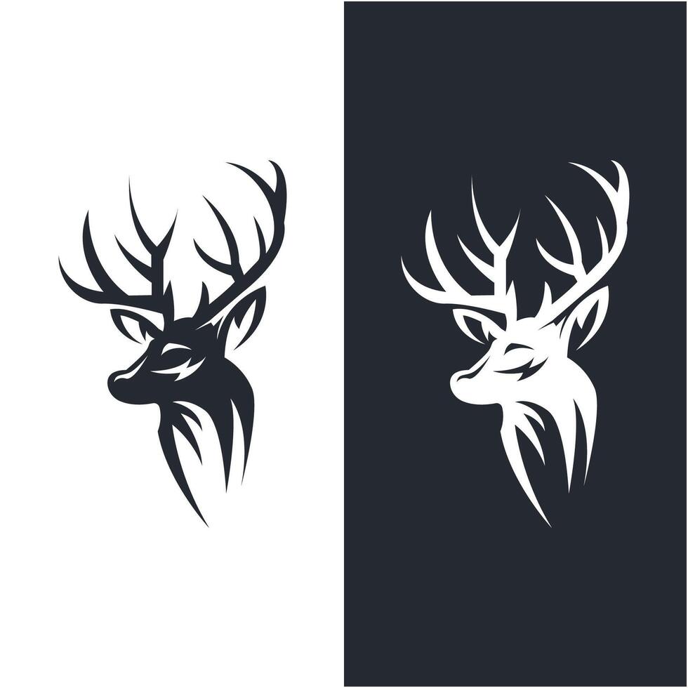 Set Of Simple Deer Head Logo Design vector