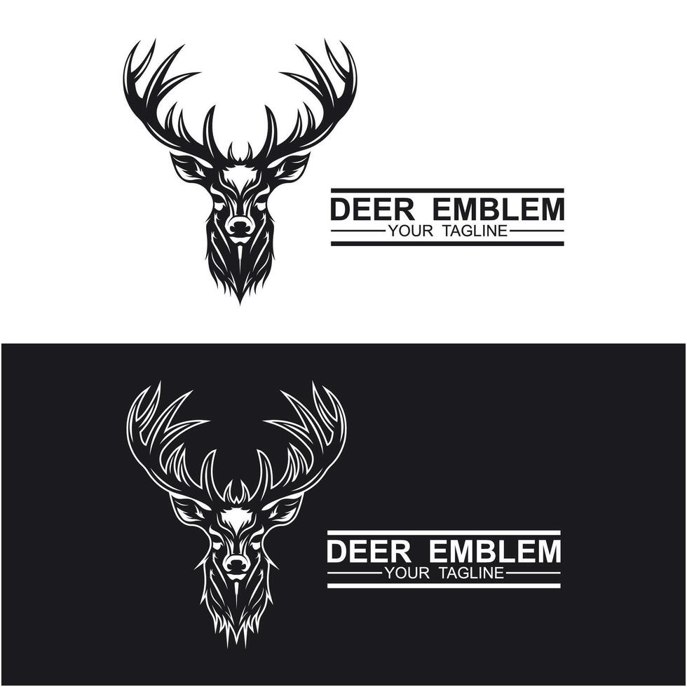set of Deer Head Logo Design with isolated background vector