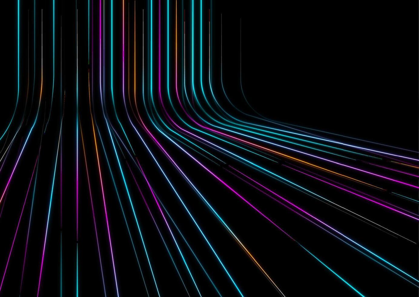 Blue purple neon laser lines abstract background vector