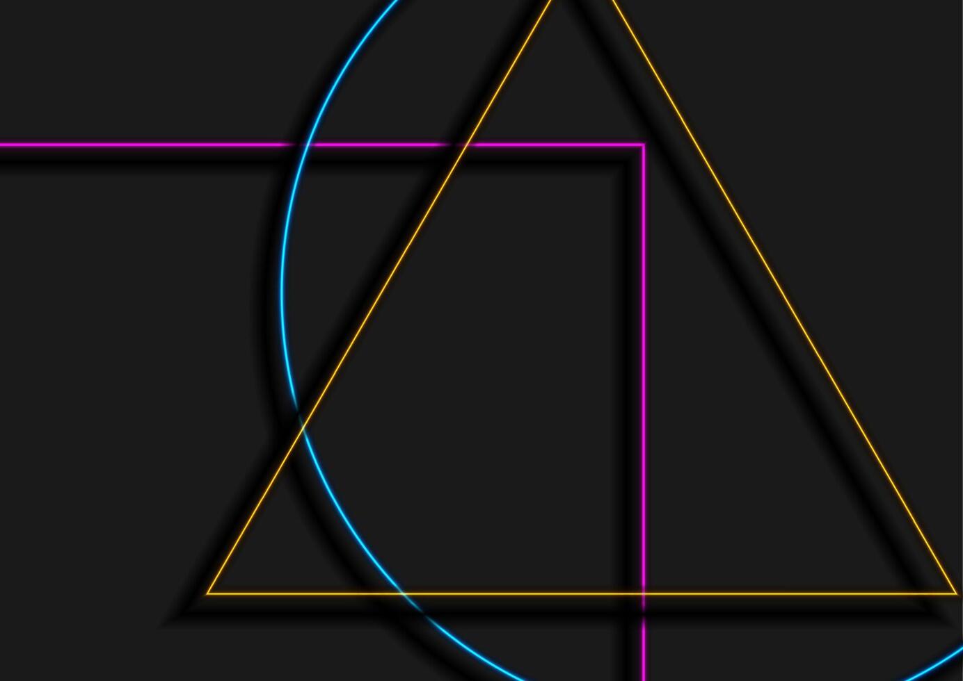 Colorful neon geometric elemets abstract futuristic background vector