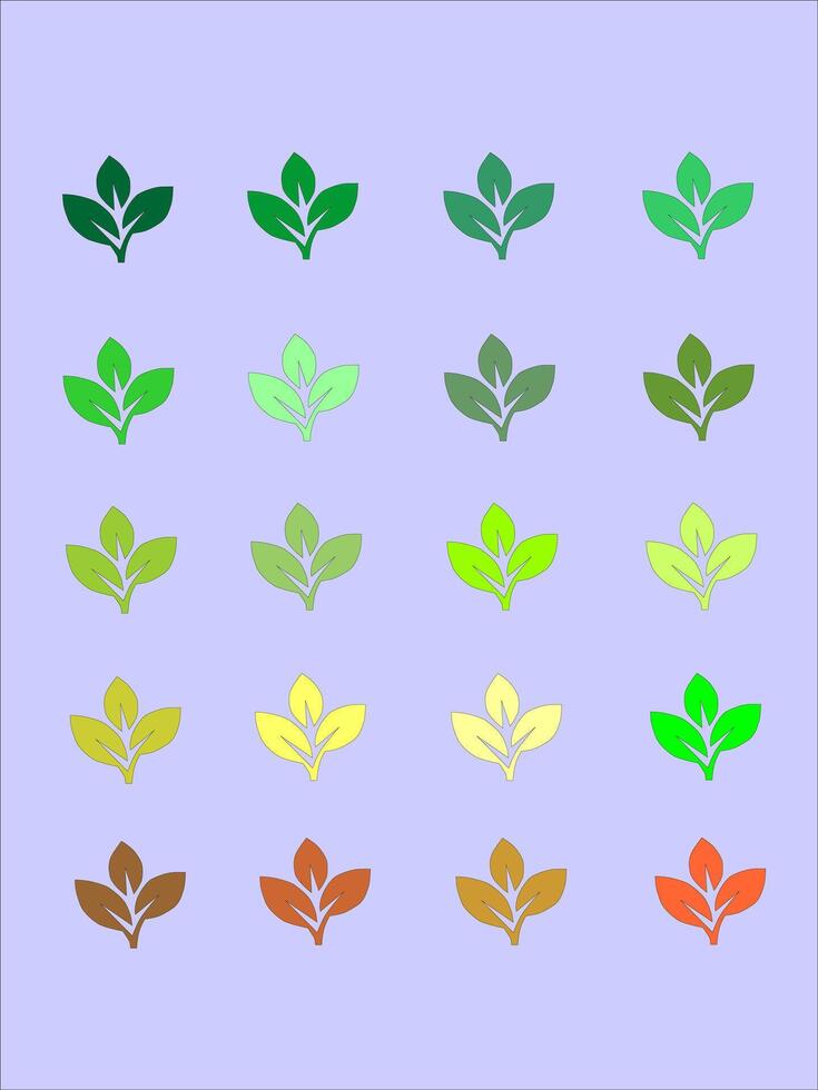 illustration of leaves in various colors vector