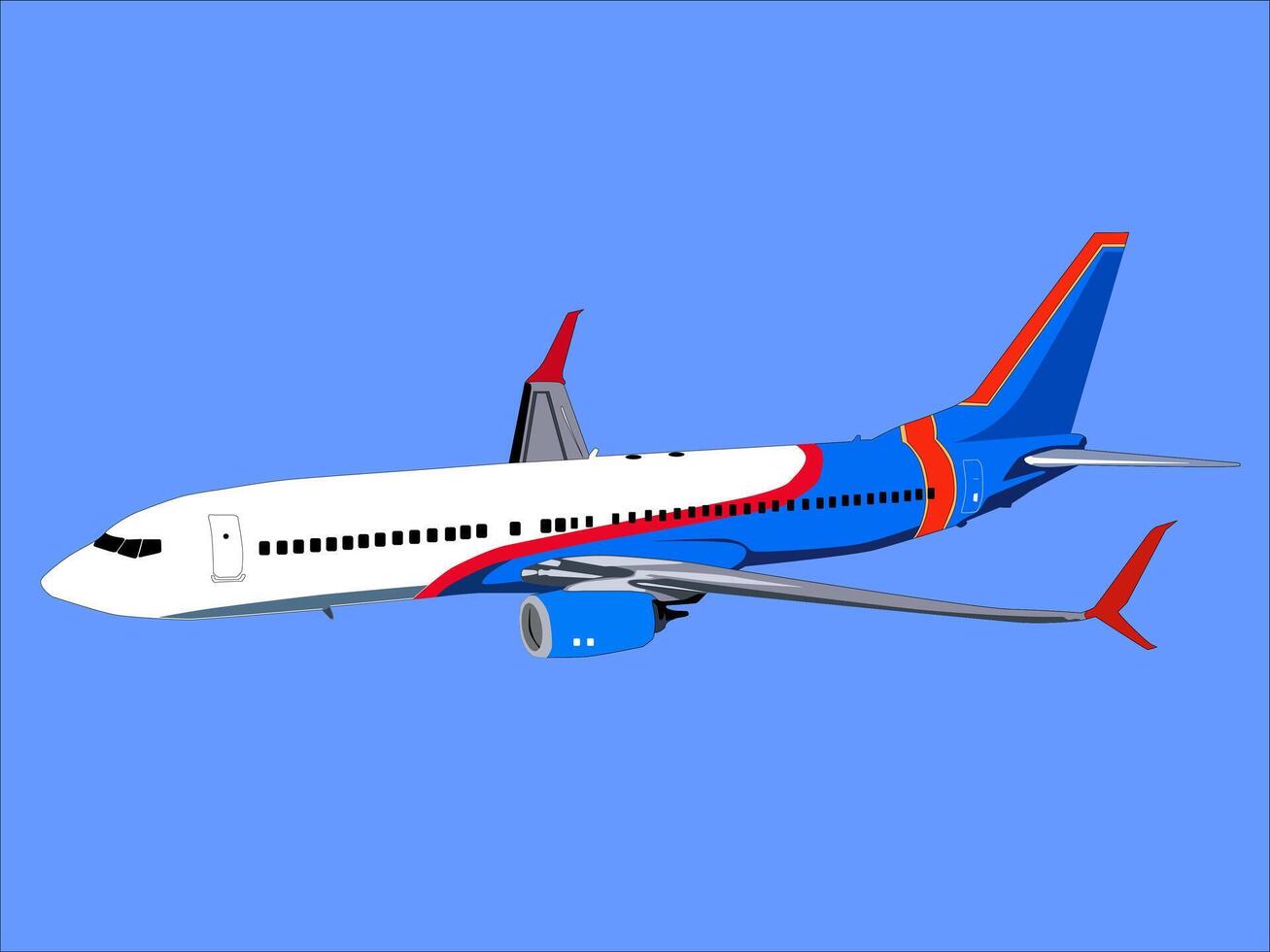 blue and white airplane illustration vector