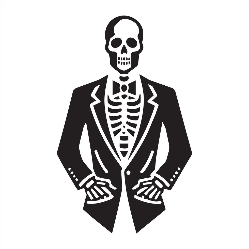 Businessman skeleton illustration , Man skull clipart Design vector