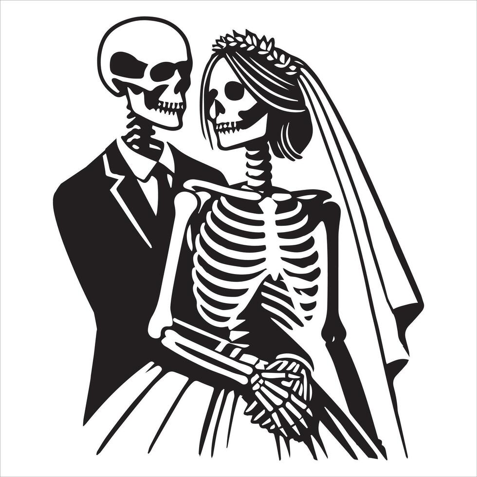 Skeletons in Love Eternal Connection Clipart vector