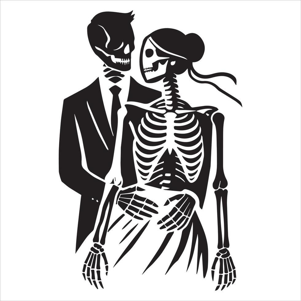 Bones of Romance Skeleton Lovers Illustration vector