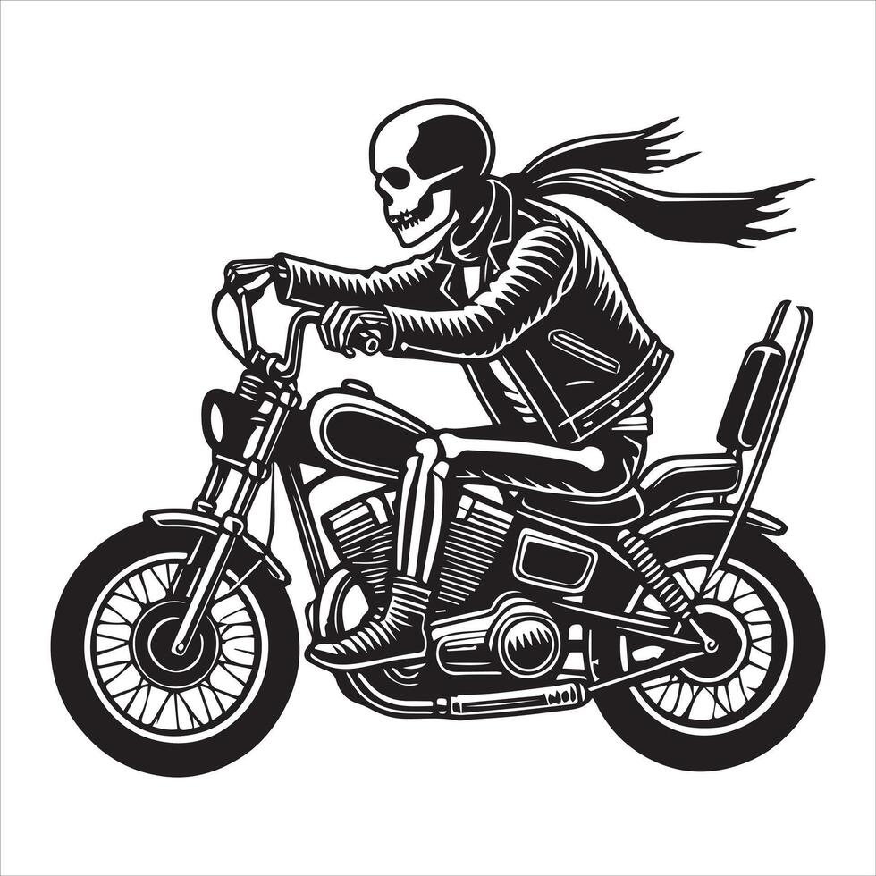 Rider of the Apocalypse Skeleton on a Motorcycle vector
