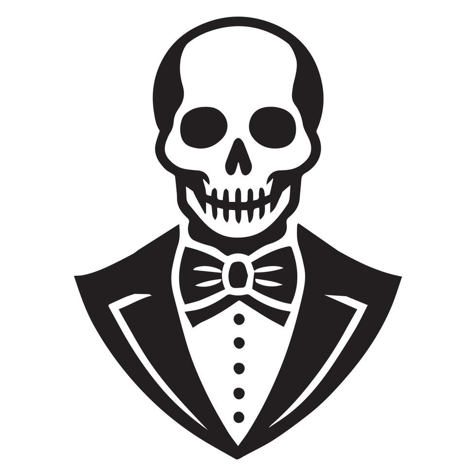 Bone Couture Skeleton in Tuxedo and Bow Tie vector