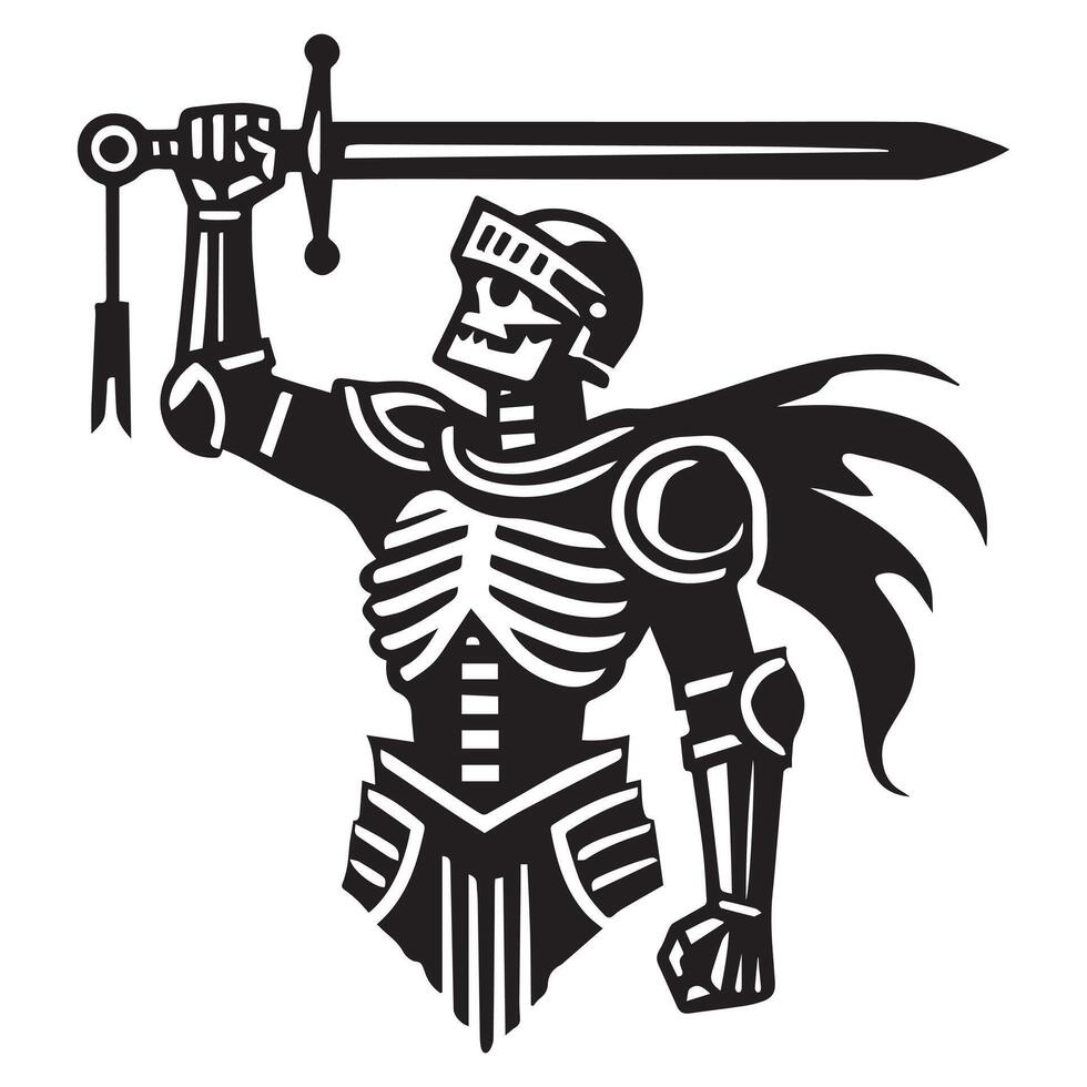 Knight skeleton skeleton illustration Art vector