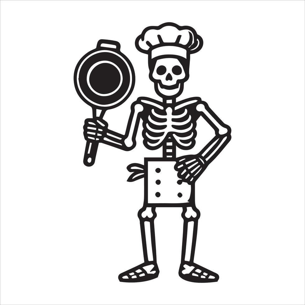 Bone Appetite Master Chef Skeleton Illustration vector
