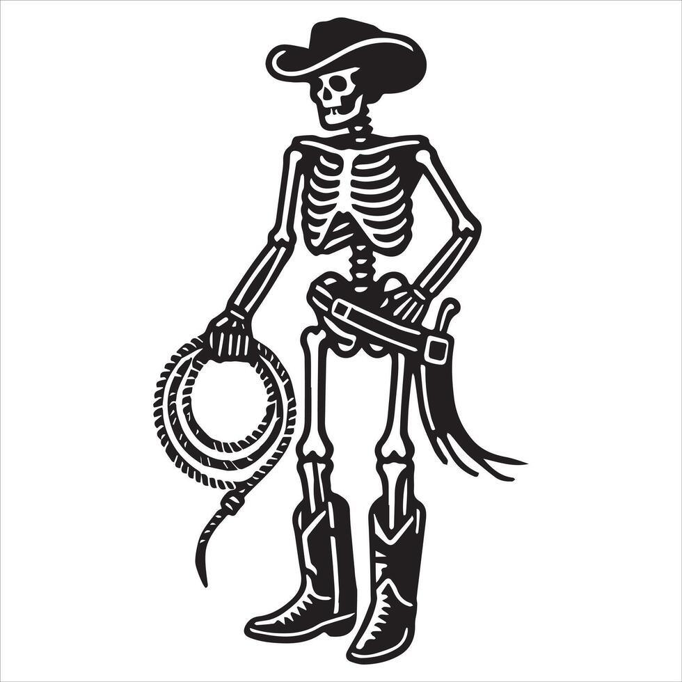 Rider of the Afterlife Cowboy Skeleton Clipart vector