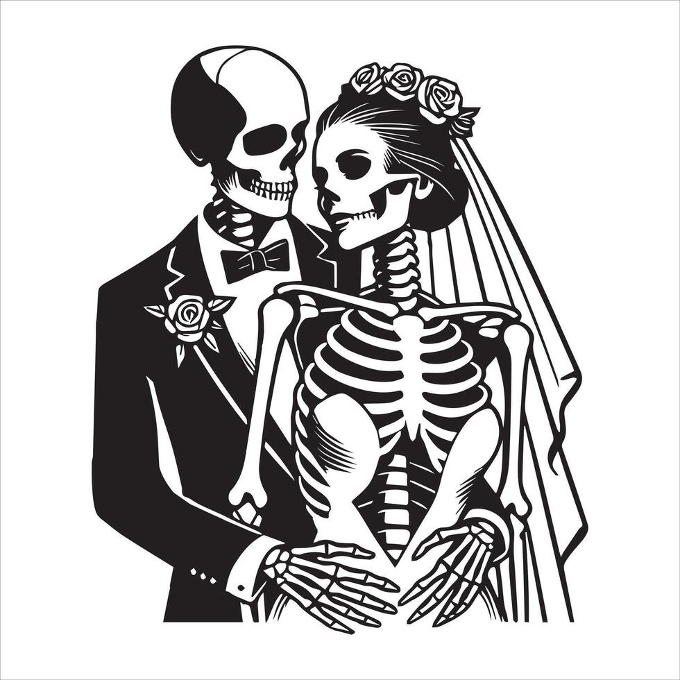 Skeleton Heart Love Beyond Life and Death vector