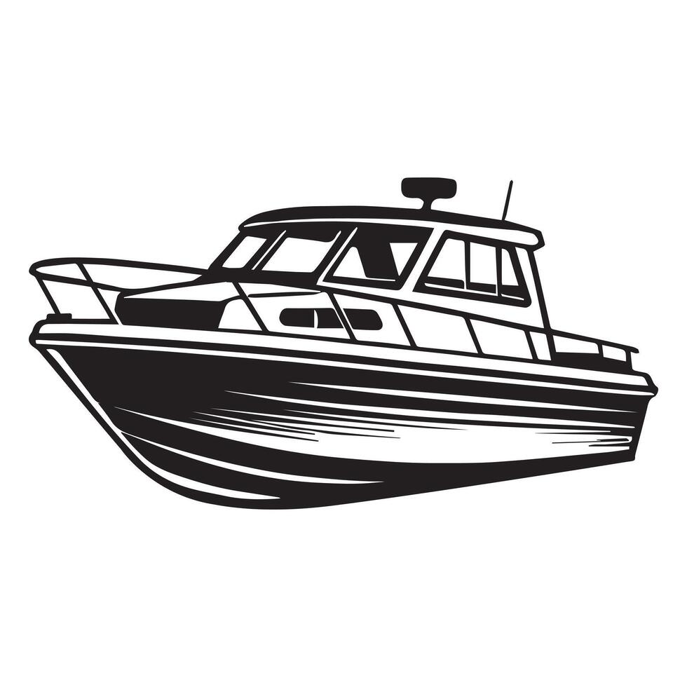 Motor Boat in Action Clipart Design for Your Projects vector
