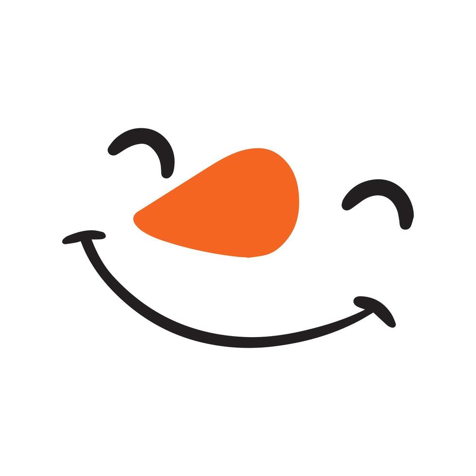Laughing Snowman Face Design Artwork vector