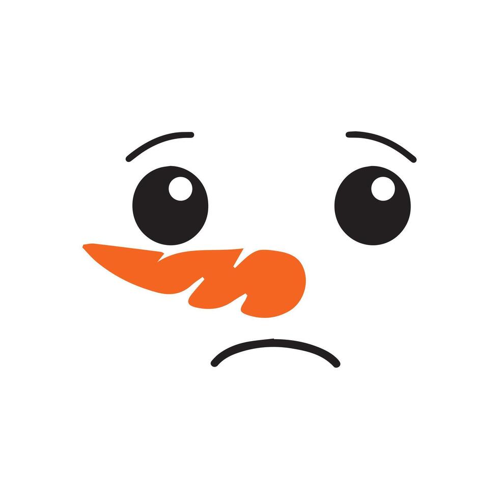 Merry Snowman Face and Eyes for the Holidays vector