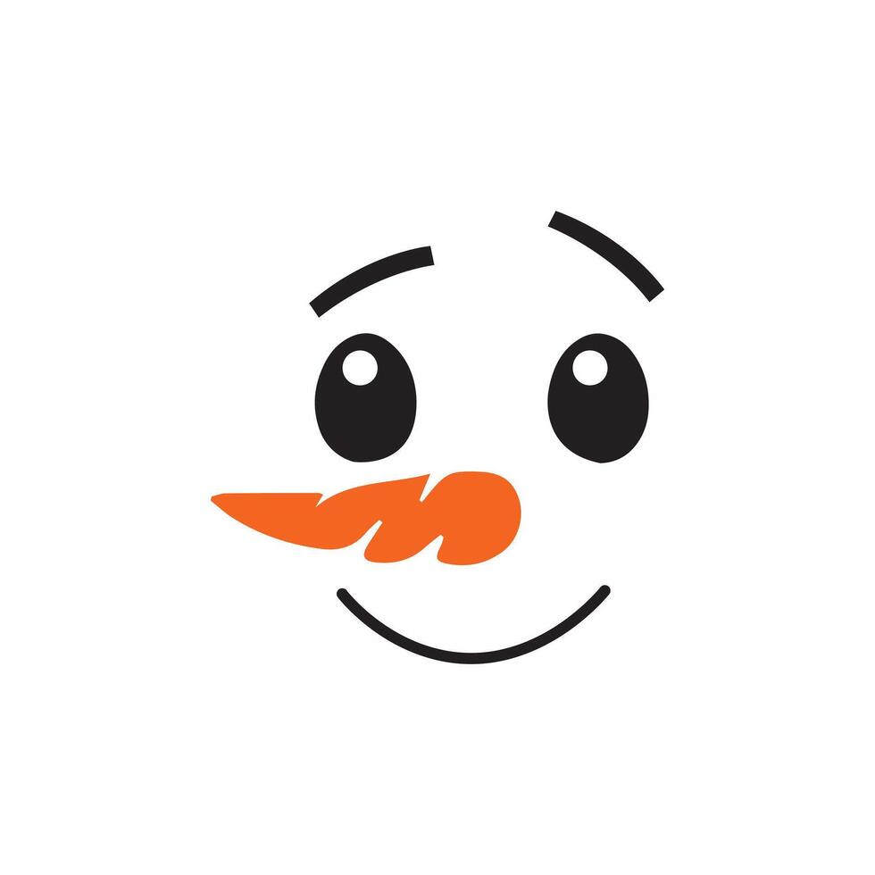 Cheerful Snowman Face and Eye Design vector