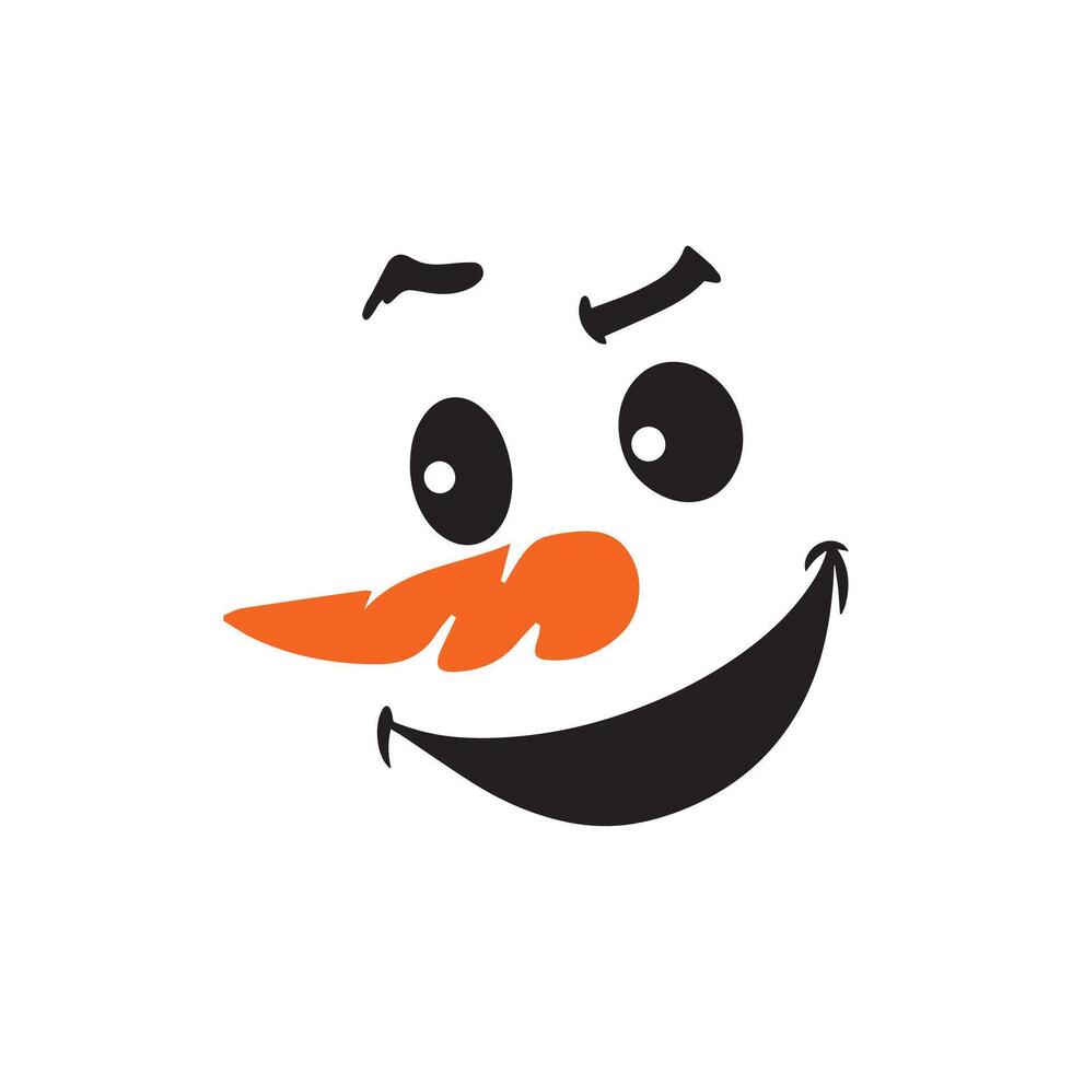 Playful Snowman Face with Funny Eyes Artwork vector