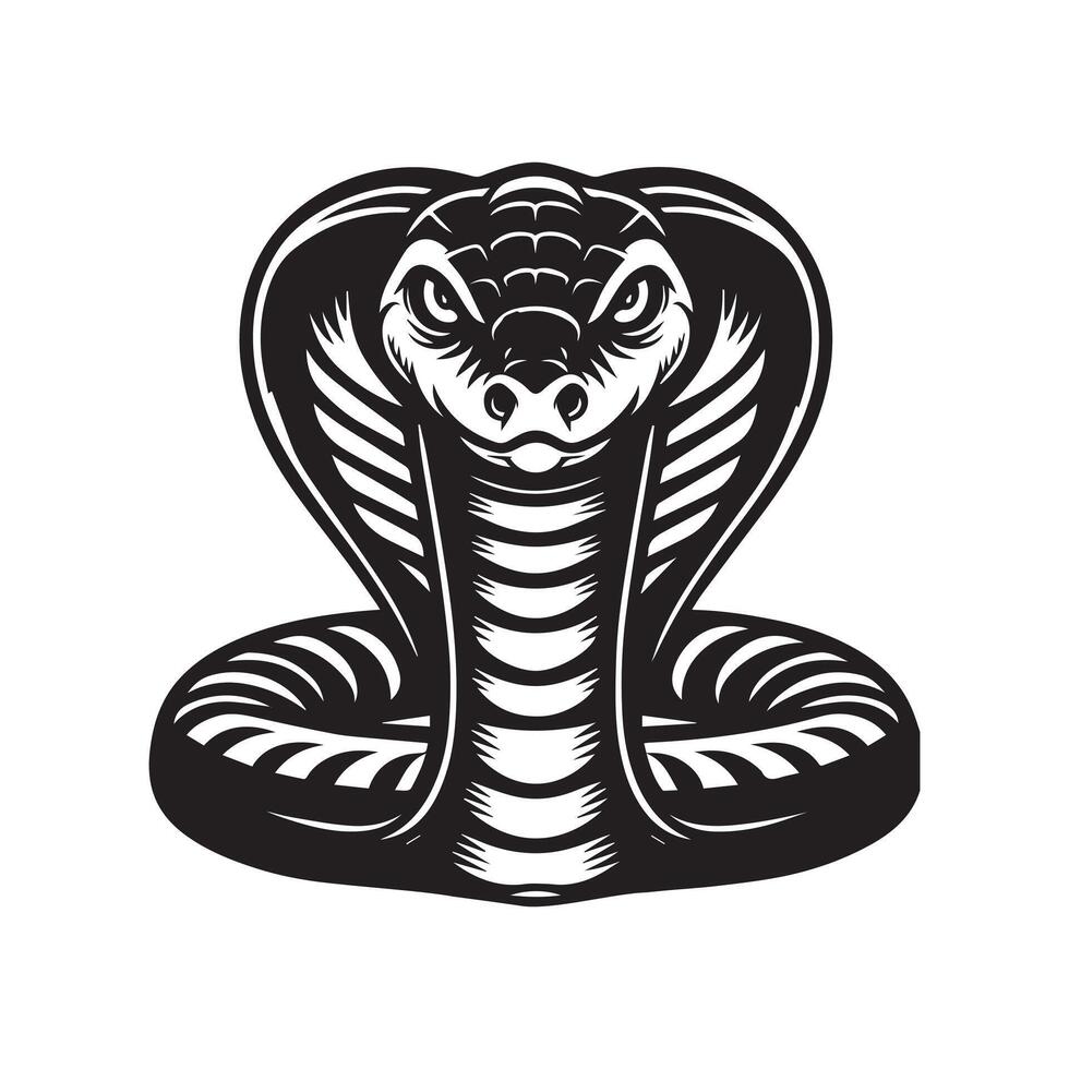 Cobra Snake Silhouette for Vintage Designs vector