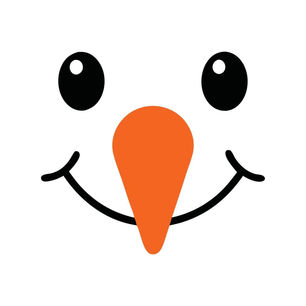 Merry Snowman Face Design for the Holidays vector