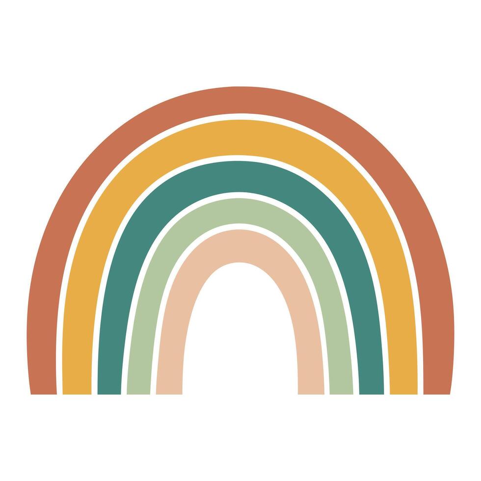 Colorful Rainbow Doodles Icons, Flat illustration vector