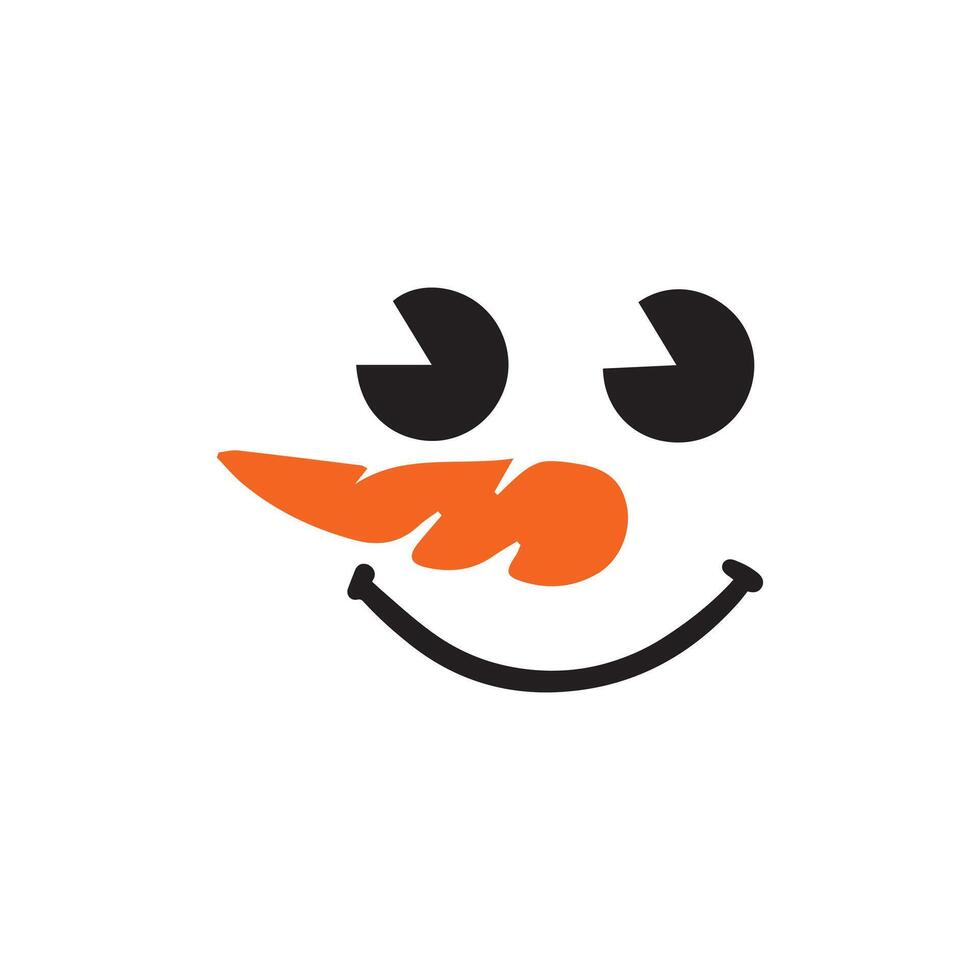 Playful Snowman Face Illustration Art vector